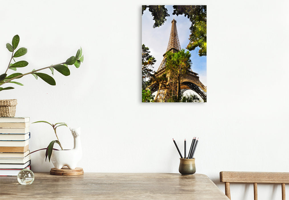 Premium textile canvas Premium textile canvas 80 cm x 120 cm high View from the street Gustave Eiffel 