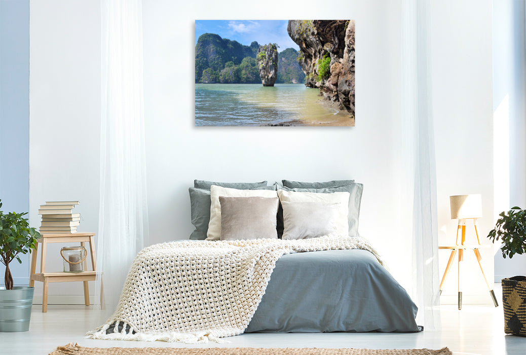 Premium textile canvas Premium textile canvas 120 cm x 80 cm landscape James Bond Island 