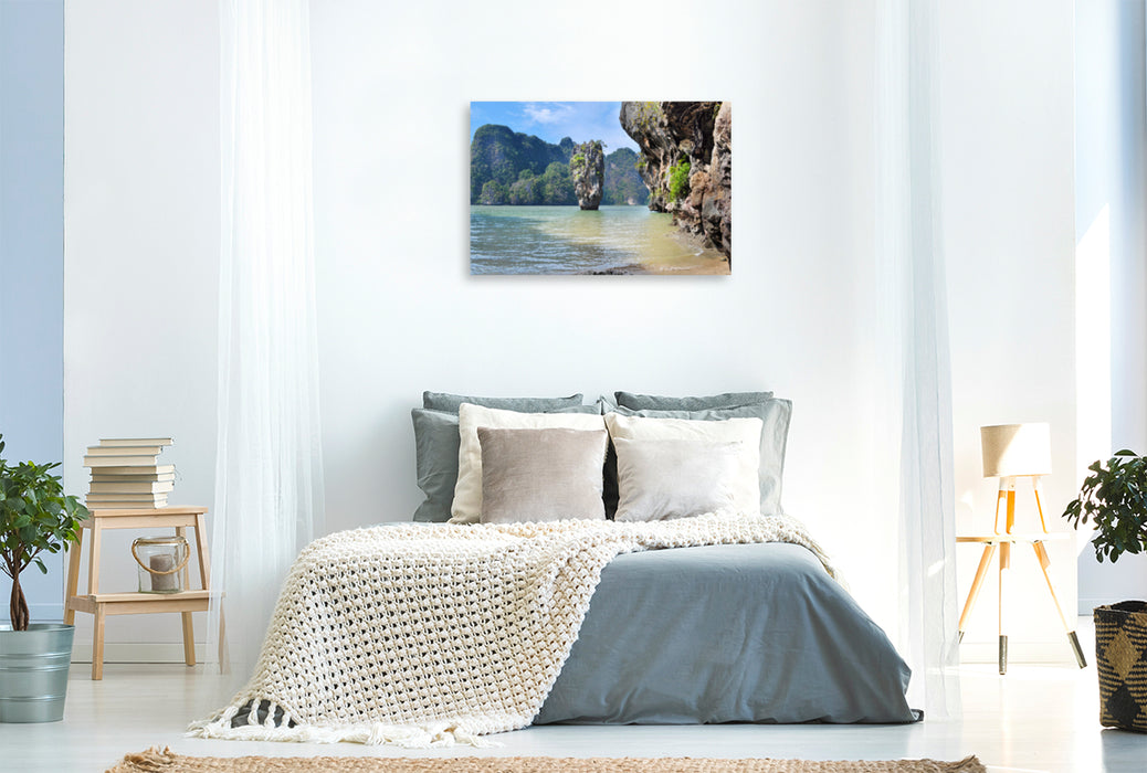 Premium textile canvas Premium textile canvas 120 cm x 80 cm landscape James Bond Island 