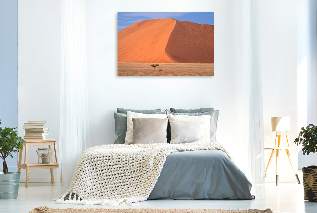 Premium Textil-Leinwand Premium Textil-Leinwand 120 cm x 80 cm quer Oryx, Sossusvlei, Namib-Naukluft National Park