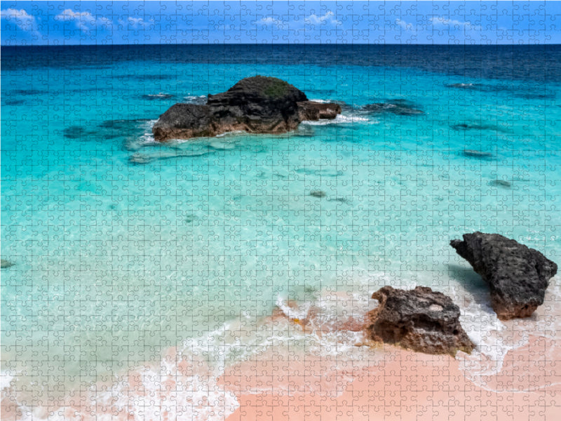 Pink Coral Beach - Bermuda 2000 Teile Puzzle quer - CALVENDO Foto-Puzzle'