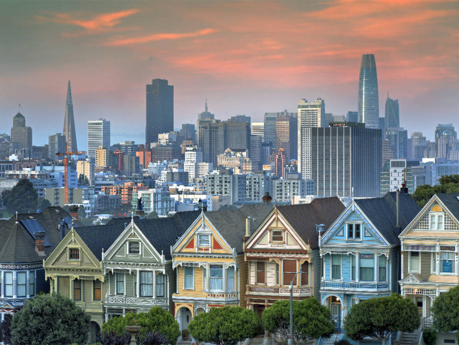 Viktorianische Häuser am Alamo Square: The Painted Ladies - CALVENDO Foto-Puzzle'