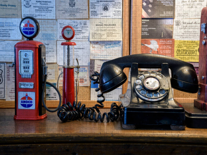 Route 66, Afton Tankstellen Museum, Oklahoma, USA - CALVENDO Foto-Puzzle'