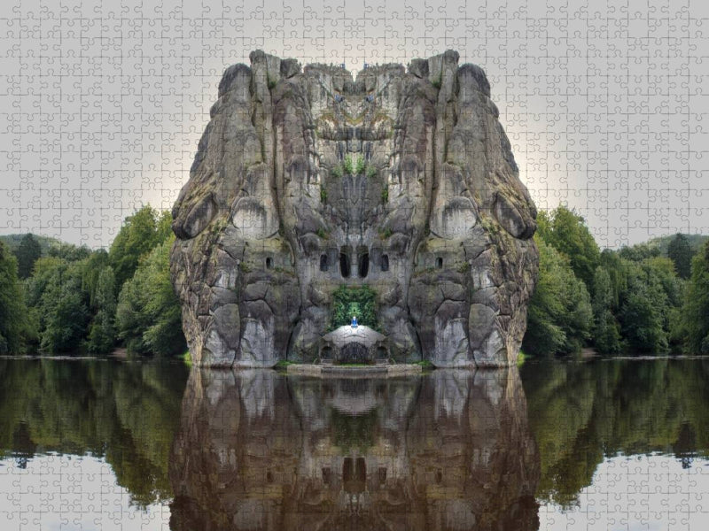 Spiegelwelt - die Externsteine - CALVENDO Foto-Puzzle'