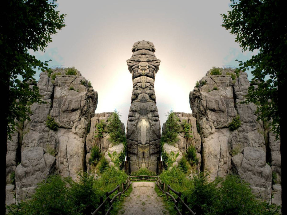 Spiegelwelten - Wächter Externsteine - CALVENDO Foto-Puzzle'