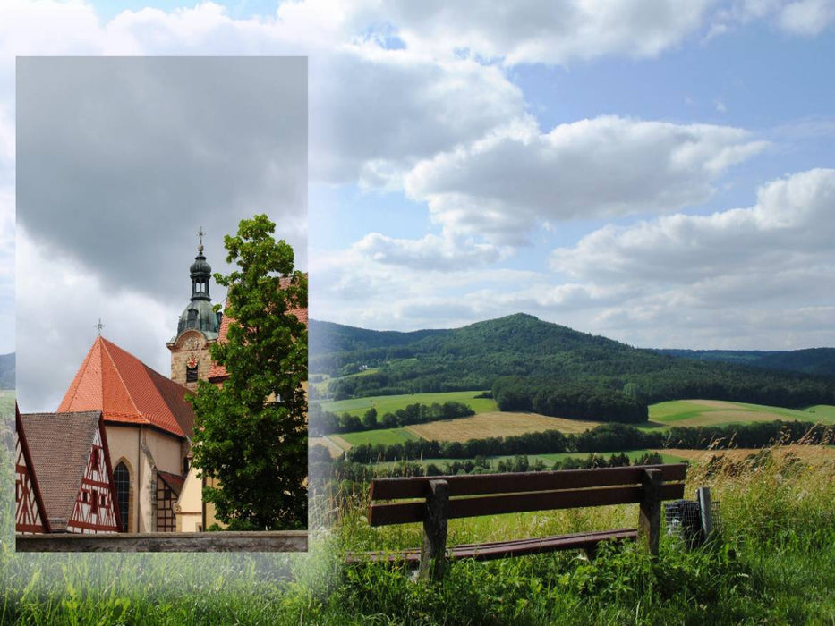 Hersbruck, Stadtkirche und Blick über's Land - CALVENDO Foto-Puzzle'