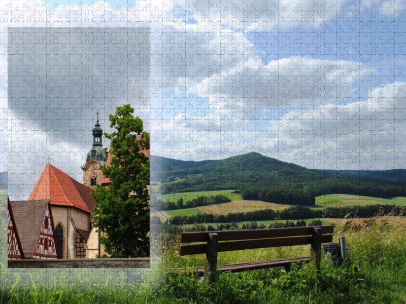 Hersbruck, Stadtkirche und Blick über's Land - CALVENDO Foto-Puzzle'