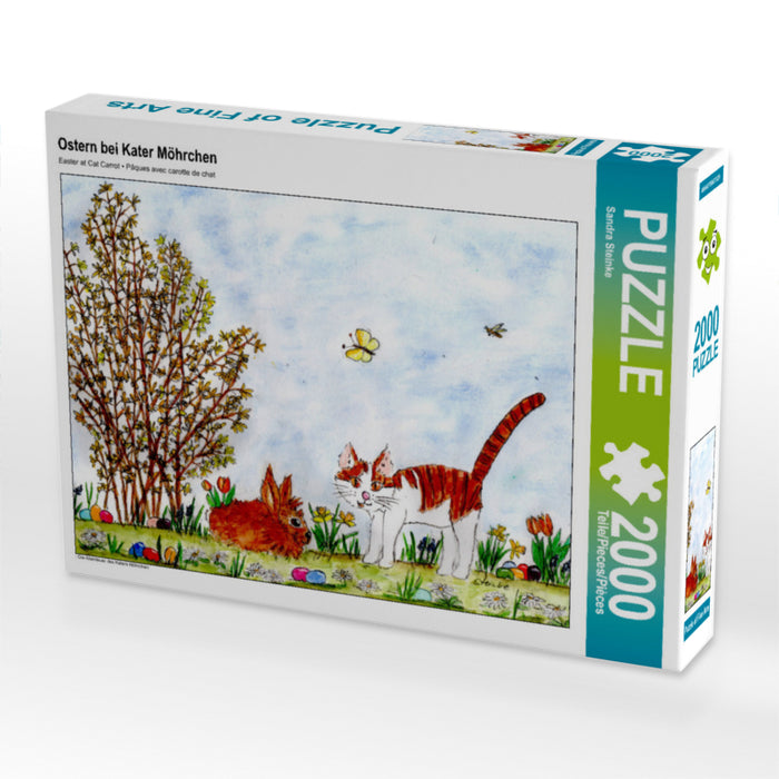 Ostern bei Kater Möhrchen 2000 Teile Puzzle quer - CALVENDO Foto-Puzzle'