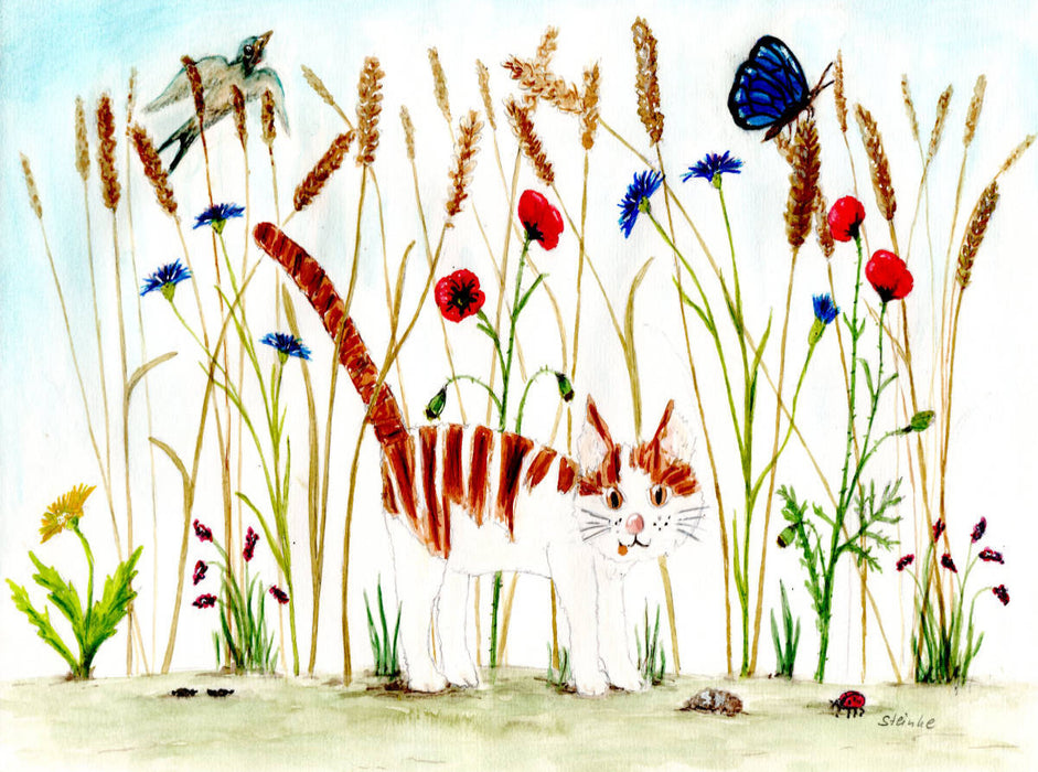 Kater Möhrchen im Kornfeld 2000 Teile Puzzle quer - CALVENDO Foto-Puzzle'