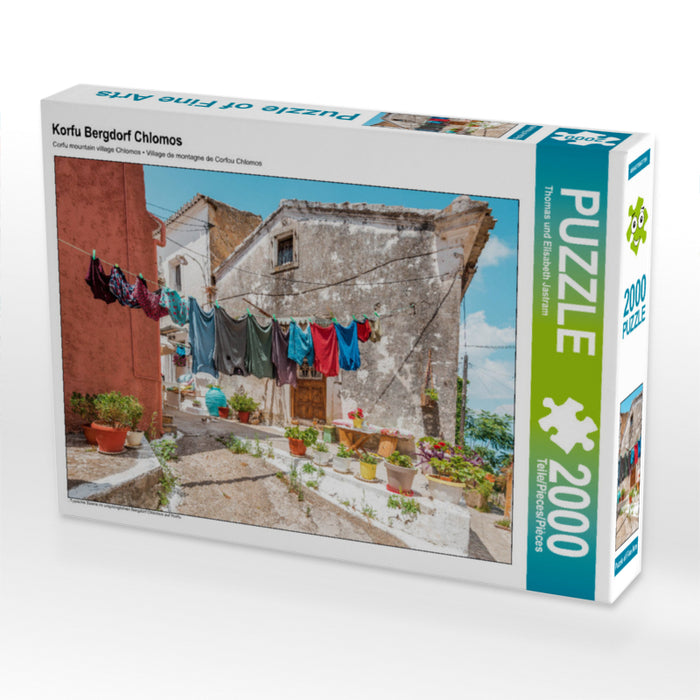Korfu Bergdorf Chlomos 2000 Teile Puzzle quer - CALVENDO Foto-Puzzle'