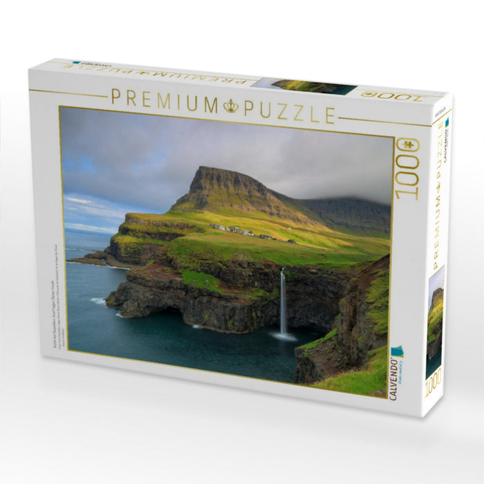 Küste bei Gasadalur, Insel Vagar, Färöer Inseln - CALVENDO Foto-Puzzle'