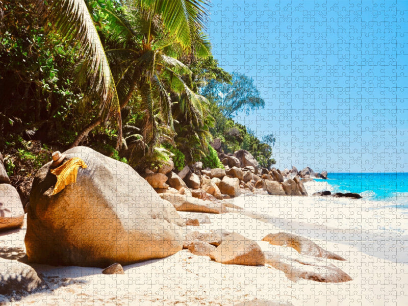 Anse Georgette, Praslin, Seychellen - CALVENDO Foto-Puzzle'