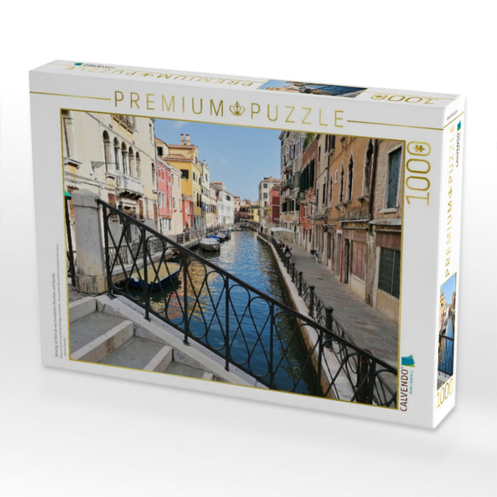Venedig ist Heimat von hunderten Brücken und Kanäle. - CALVENDO Foto-Puzzle'