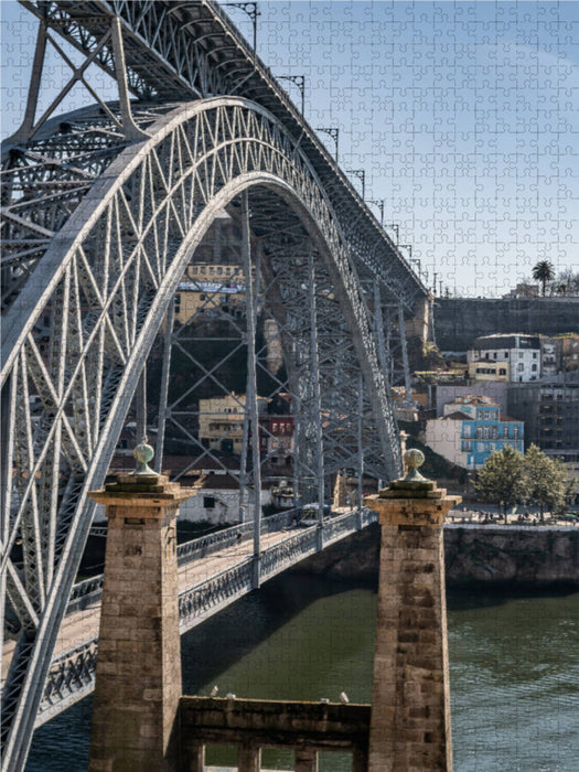Anblick vom Fuß der Ponte Luis I 1000 Teile Puzzle hoch - CALVENDO Foto-Puzzle'
