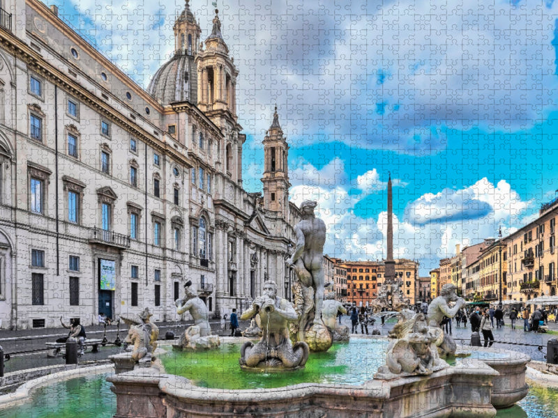 Piazza Navona mit dem Mohrenbrunnen - CALVENDO Foto-Puzzle'