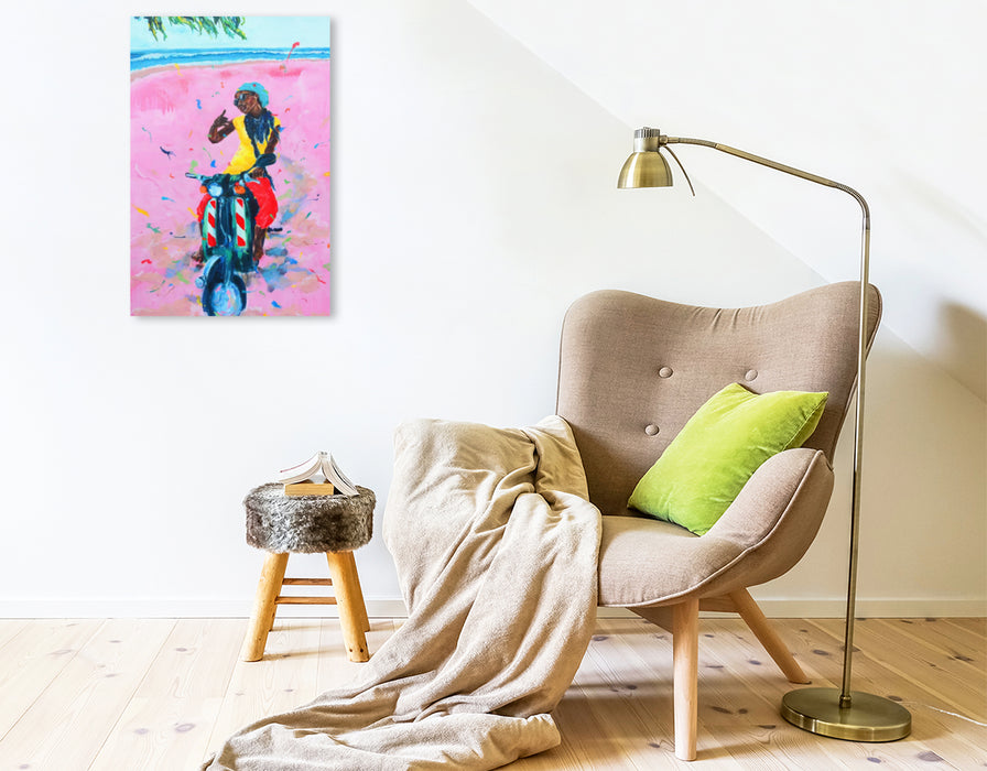 Premium Textil-Leinwand Premium Textil-Leinwand 50 cm x 75 cm hoch Roller Girl