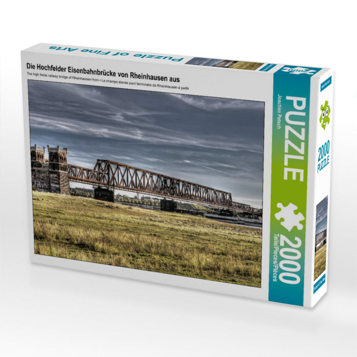 Die Hochfelder Eisenbahnbrücke von Rheinhausen aus 2000 Teile Puzzle quer - CALVENDO Foto-Puzzle'