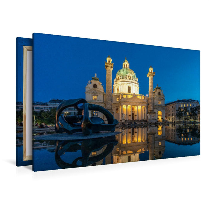 Premium Textil-Leinwand Karlskirche
