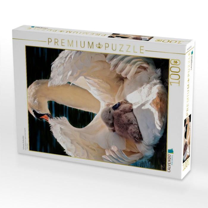 Schwäne, Mutterliebe - CALVENDO Foto-Puzzle'