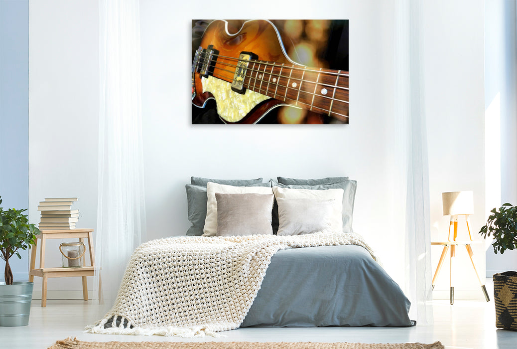 Premium Textil-Leinwand Premium Textil-Leinwand 120 cm x 80 cm quer Beatles Bass - legendäre Bassgitarre