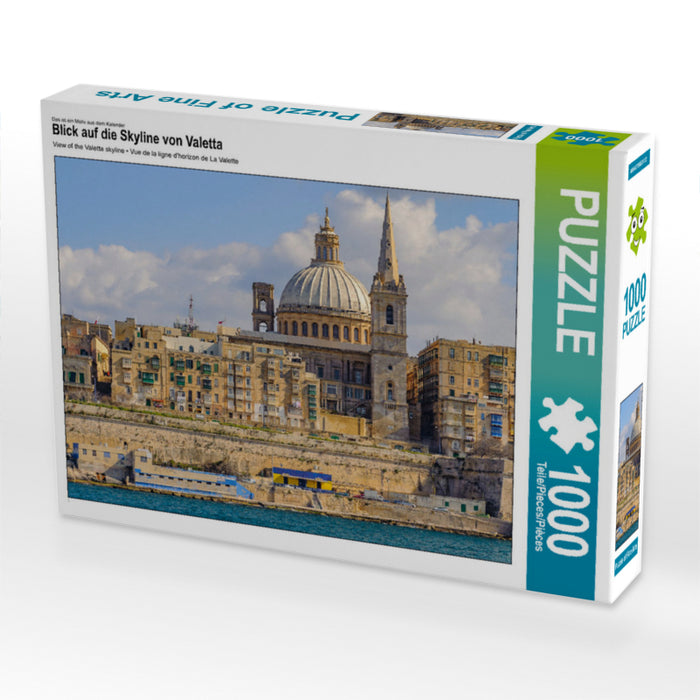 Blick auf die Skyline von Valetta 1000 Teile Puzzle quer - CALVENDO Foto-Puzzle'
