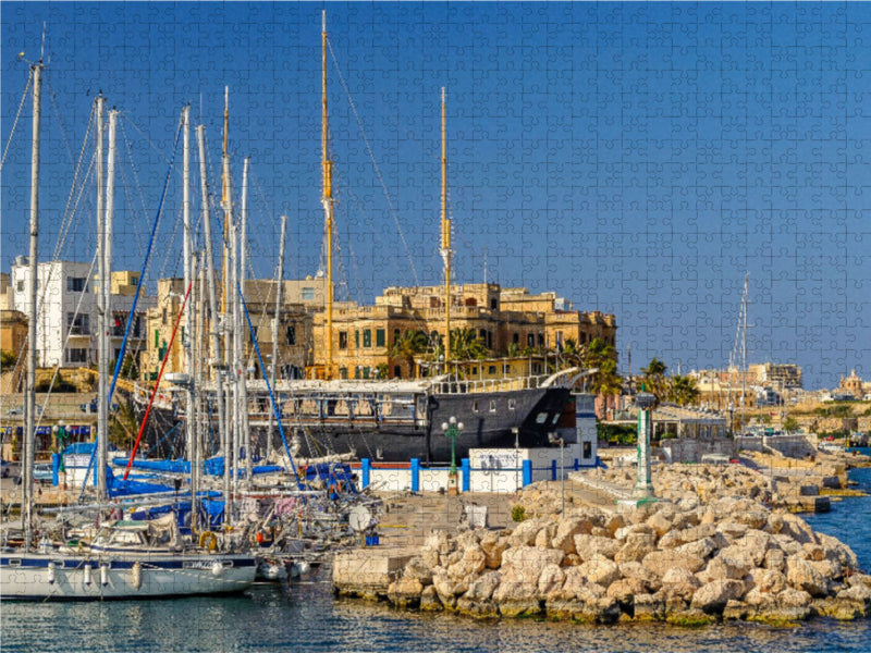 Segelboote in der Msida Yacht Marina 1000 Teile Puzzle quer - CALVENDO Foto-Puzzle'