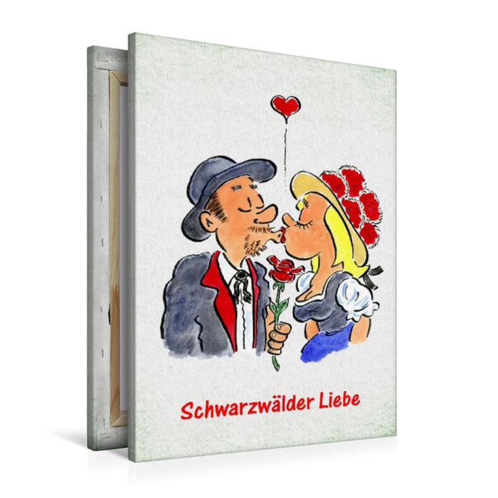 Premium Textil-Leinwand Schwarzwälder Liebe