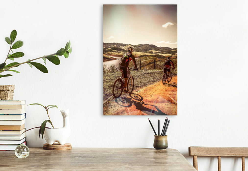 Premium textile canvas Premium textile canvas 60 cm x 90 cm high mountain bike 