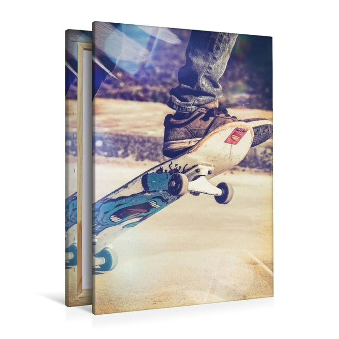 Premium Textil-Leinwand Skateboarding - einfach Spaß