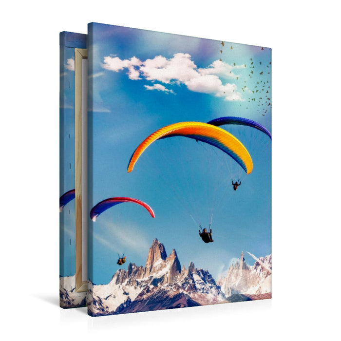 Premium Textil-Leinwand Paragliding