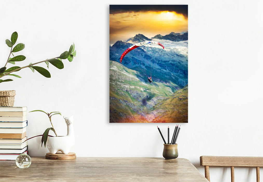 Premium Textil-Leinwand Premium Textil-Leinwand 60 cm x 90 cm hoch Paragliding