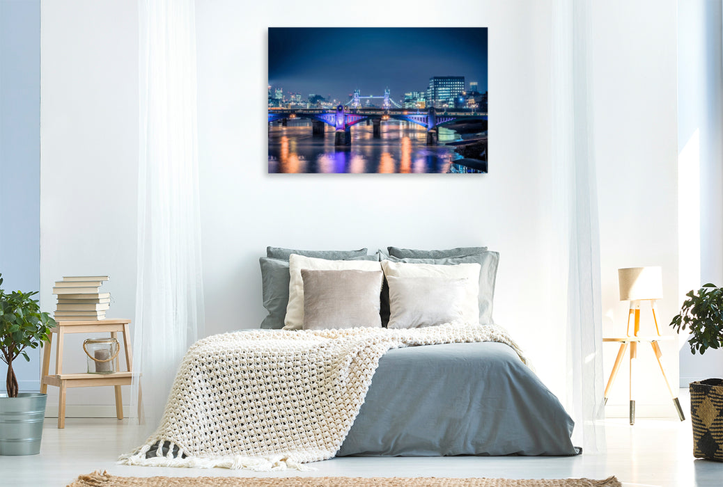 Premium Textil-Leinwand Premium Textil-Leinwand 120 cm x 80 cm quer Skyline von London