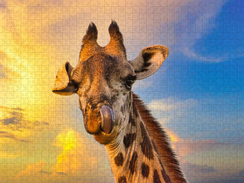 Giraffenkopf - CALVENDO Foto-Puzzle'