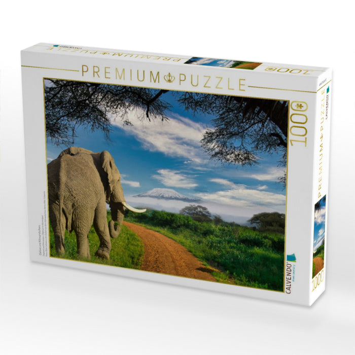 Elefant und Kilimandscharo - CALVENDO Foto-Puzzle'