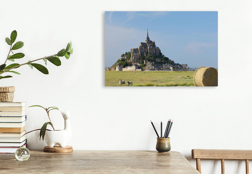 Premium Textil-Leinwand Premium Textil-Leinwand 120 cm x 80 cm quer Der Mont Saint Michel