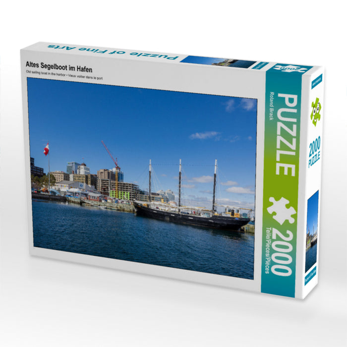Old sailing boat in the harbor - CALVENDO photo puzzle 