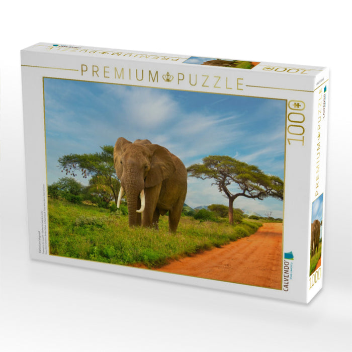Elefant am Wegrand - CALVENDO Foto-Puzzle'