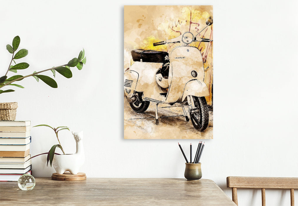 Premium Textil-Leinwand Premium Textil-Leinwand 80 cm x 120 cm  hoch Vespa