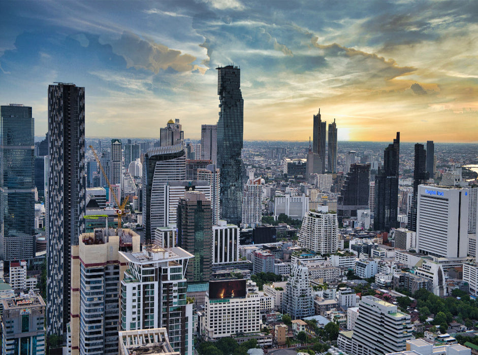Das Stadtzentrum von Bangkok kurz vor Sonnenuntergang 2000 Teile Puzzle quer - CALVENDO Foto-Puzzle'