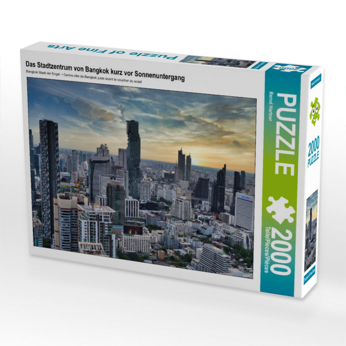 Das Stadtzentrum von Bangkok kurz vor Sonnenuntergang 2000 Teile Puzzle quer - CALVENDO Foto-Puzzle'