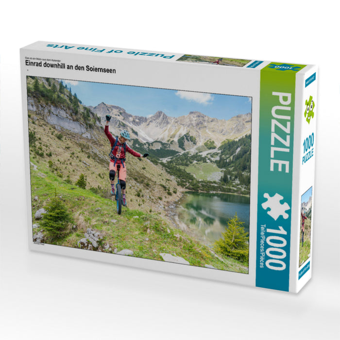 Descente en monocycle au Soiernseen - Puzzle photo CALVENDO 