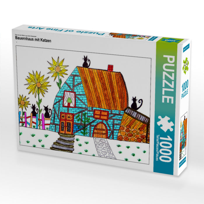 Bauernhaus mit Katzen 1000 Teile Puzzle quer - CALVENDO Foto-Puzzle'