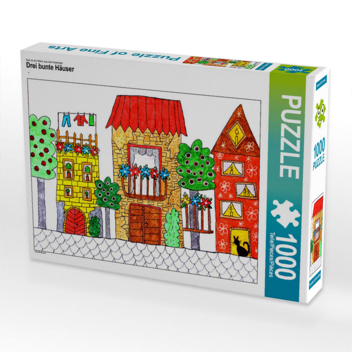 Trois maisons colorées - Puzzle photo CALVENDO 