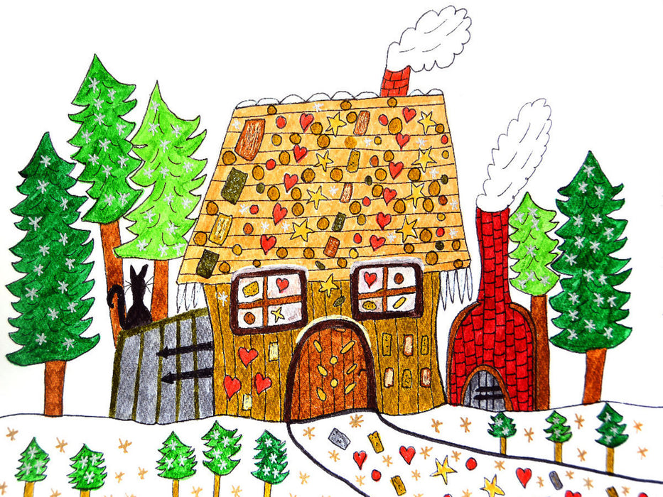 Knusperhäuschen im Wald 1000 Teile Puzzle quer - CALVENDO Foto-Puzzle'