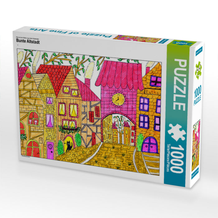 Bunte Altstadt 1000 Teile Puzzle quer - CALVENDO Foto-Puzzle'