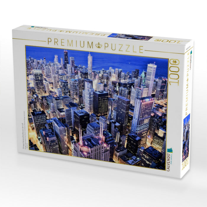 Chicagos Häuserschluchten aus der Luft - CALVENDO Foto-Puzzle'