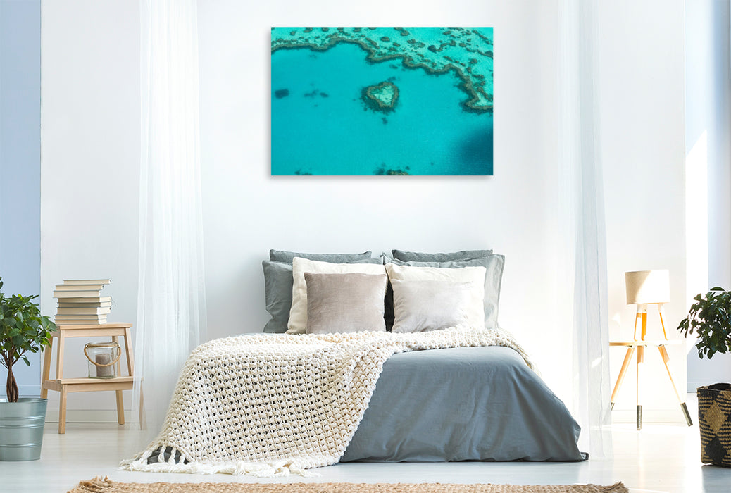 Premium Textil-Leinwand Premium Textil-Leinwand 120 cm x 80 cm quer Heart Reef, Great Barrier Reef