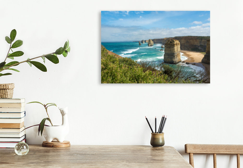 Premium textile canvas Premium textile canvas 120 cm x 80 cm landscape Twelve Apostles 