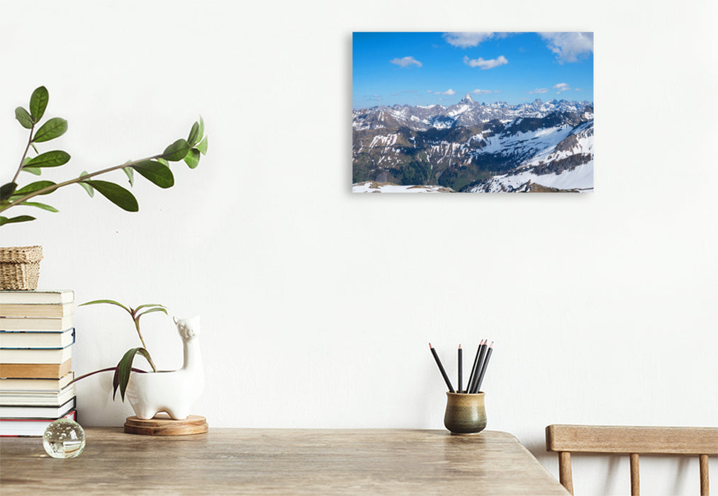 Premium textile canvas Premium textile canvas 120 cm x 80 cm landscape Alpine panorama Fellhorn 