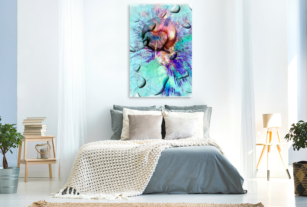 Premium textile canvas Premium textile canvas 80 cm x 120 cm high Frosty heart 